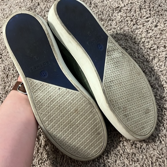 Rothy's Safari Olive Green Animal Print Slip On Knit Sneakers - Picture 3 of 6